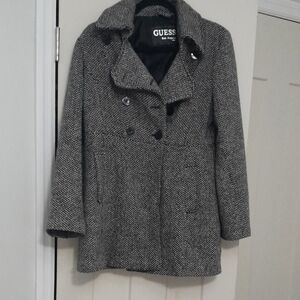 GUESS Women's Charcoal Pea Coat